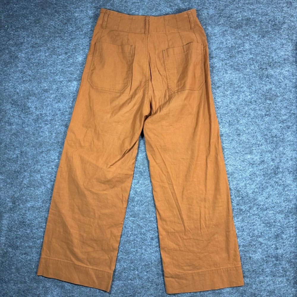 Maeve by Anthropologie The Colette Wide Leg Crop Pants Womens 28 Burnt Orange - Picture 2 of 9